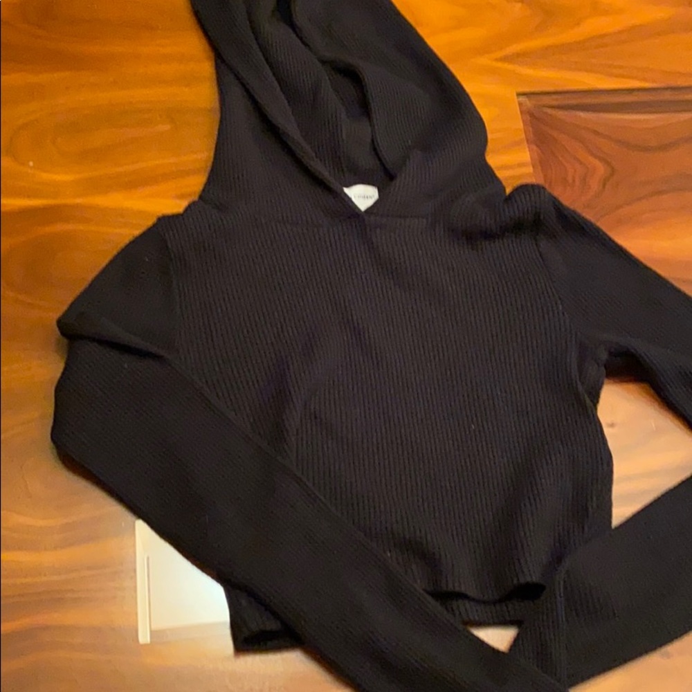 Cotton citizen cropped waffle hoodie